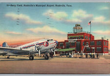 Nashville TN Postcard Municipal Airport Airplane Berry Field Great Silver Fleet picture