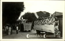 RPPC Carnival de la Concordia Panama parade floats Rialto ~ real photo postcard picture