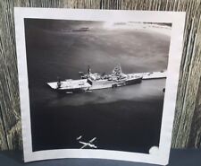 Original  U.S. Military Photo Naval Battleship Air Force Seaplane Flying Vintage picture