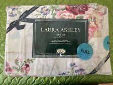 VINTAGE LAURA ASHLEY FULL SIZE FITTED SHEET HOLLYHOCKS COTTAGE CORE NEW PACKAGE picture