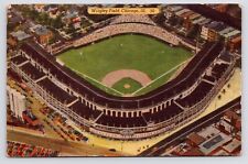 c1940s Wrigley Field Stadium Aerial View Baseball Chicago Illinois IL Postcard picture