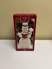 LENOX Christmas Holiday Caroling Snowman Figure 7” Porcelain Macy’s New In Box picture