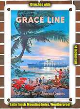 METAL SIGN - 1957 Grace Line Caribbean South American Cruises - 10x14 Inches picture