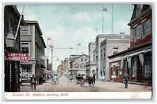 Newport Rhode Island RI Postcard Thames Street Looking North Horse Carriage 1905 picture