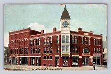 Woodsville NH-New Hampshire, Opera Block, Antique, Vintage Souvenir Postcard picture