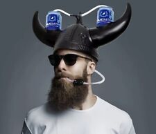 “Viking Beer Helmet” Holds 2/12 Oz Cans Hands Free Drinking Party, Sports, Gift picture