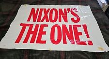 Vintage Nixon's the One Presidential Campaign Plastic Slogan Banner Milton Story picture