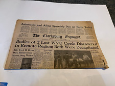 APRIL 17 1970 CLARKSBURG west virginia newspaper WVU COED BODIES FOUND picture