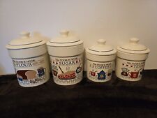 Vtg Treasure Craft USA The Cook's Nook Flour Sugar Tea Coffee Canisters Jars  picture