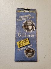 Vintage Matchbook Insist On Genuine Gillette Blue Blades Vivid Graphics  30's 21 picture