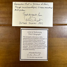 Peter Donat Autographed Signed 3x5 Index Card CoA picture