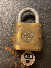 Vtg Yale & Towne Hardened Brass Pad Lock Super Pin Tumbler USA Large 3”x 2” 1 lb picture