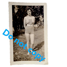 Vintage Antique Pretty Flapper in Swimsuit Photo Bikini 2 Piece Fashion 1920s picture