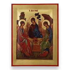 Holy Trinity Icon (Rublev) - Premium Handmade Greek Orthodox Byzantine Icon picture