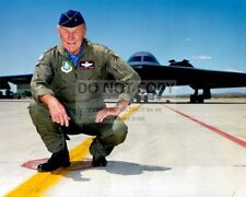 GENERAL CHUCK YEAGER WITH STEALTH FIGHTER IN BACKGROUND - 8X10 PHOTO (BB-126) picture