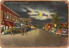 Metal Sign - Georgia Postcard - Main Street at night, Moultrie, Ga. picture