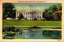 Vintage White House, South Front, Washington, DC Linen Finish 1930-45 Postcard picture