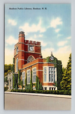 Postcard Public Library Nashua New Hampshire NH, Vintage Linen D20 picture