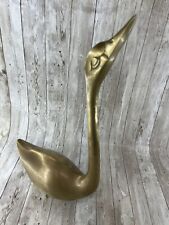 Vintage Brass Swan Large 16 Inches Tall Solid Brass Swan Mid Century Modern picture