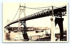 RPPC PORTLAND, OR Oregon ~ ST. JOHN'S BRIDGE & RIVER View c1930s Postcard picture