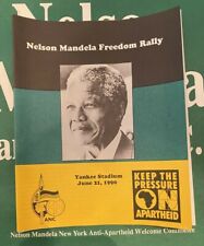 HISTORIC 1990 NELSON MANDELA FREEDOM RALLY PROGRAM & POSTERS YANKEE STADIUM RARE picture