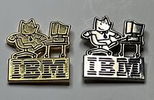 IBM Olympic Pin ~ Mascot Cobi at Computer ~ 1992 Barcelona ~ Lot of 2 picture