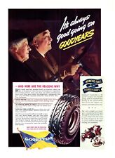1937 GoodYear Tires -  vintage print ad - happy older couple - Always Good Going picture