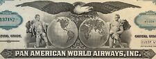 Vintage 💎Teal Pan Am American World Airways Stock Certificate American Icon RIP picture