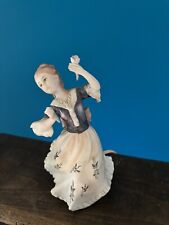 Vintage  I. W. RICE & CO Porcelain  Victorian Lady Lamp 6.5” High picture