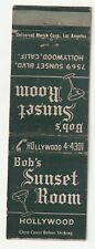 MATCHBOOK COVER - BOB'S SUNSET ROOM - HOLLYWOOD CALIFORNIA - BAR - TAVERN - MAP picture