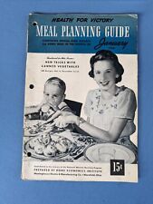 Jan 1944 Health For Victory Meal Planning Guide Recipes Wartime Nutrition, WWII picture