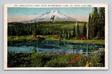 Postcard Reflection Lake Mount Hood Loop Oregon, Vintage J5 picture