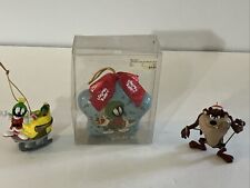 LOT#9 -vintage 1990s Looney Tunes Christmas ornaments Marvin The Martian & TAZ picture