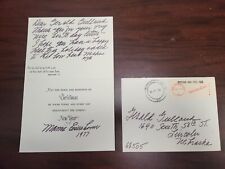 Mamie Eisenhower hand written and signed thank you / holiday card picture