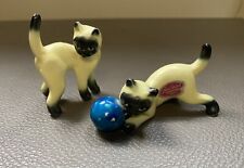 Vintage Mini Siamese Cats Bone China Shiken Japan Animal Figure Figurines Kitten picture