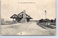 Postcard New Jersey Toma River - N J Central Railroad Depot Station Posted 1912 picture