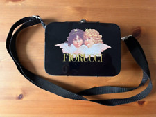 Vintage 80s - 90s Fiorucci Italian black box bag with cherubs & crossbody strap  picture