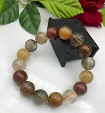 100% Natural Rutilated Quartz  5 Colours Round Beads Bracelet picture