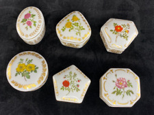 Vintage Empress Josephine's Rose Garden Trinket Boxes 1980 Porcelain Set of 6 picture