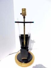 Mcm Table Lamp Unique Planter Black/Clear Acrylic & Brass Base picture