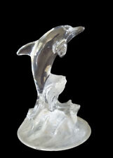 Vintage CRISTAL D'ARQUES-DURAND French Lead Crystal Dolphin Figurine 6” EUC picture