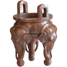 Brass Elephant Head 3 Legged Incense Burner Pot Zen Table Decor Collection picture