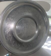 Vintage Round Aluminum Serving Tray 19 3/4 In Diameter picture