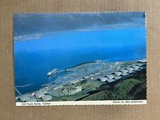 Postcard Valdez AK Alaska Aerial View Port Oil Tank Farm Terminal Freighter Ship picture