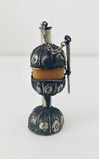 Rare Antique Moroccan Bedouin Kohl Handmade Intricate Metal Amber Wood Makeup picture