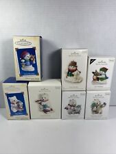Hallmark Lot Of 7 Snowball And Tuxedo Ornaments & Snow Buddy Ornaments picture