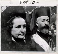 1964 Press Photo Mrs. Lyndon Johnson & Archbishop Makarios at funeral in Greece picture