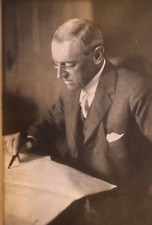 1914 Vintage Magazine Illustration President Woodrow Wilson Signing Am Document picture