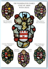 The Washington Family Coat of Arms Heraldic Sulgrave Manor ENGLAND 4x6 Postcard picture