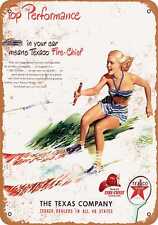 Metal Sign - 1948 Texaco Gas and Water Skiing - Vintage Look Reproduction picture